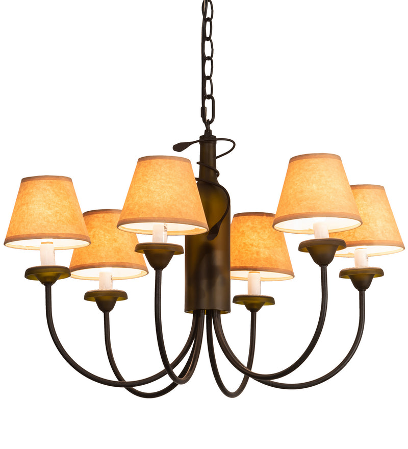 Meyda Tiffany 65544 Six Light Chandelier, Textured Black