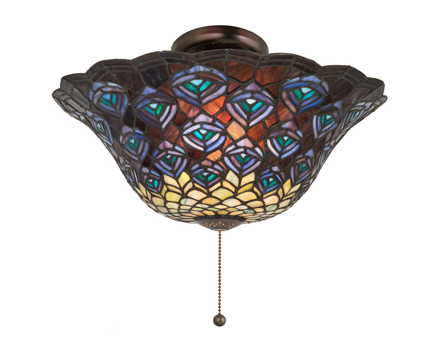 Meyda Tiffany 72649 Three Light Fan Light Fixture, Mahogany Bronze