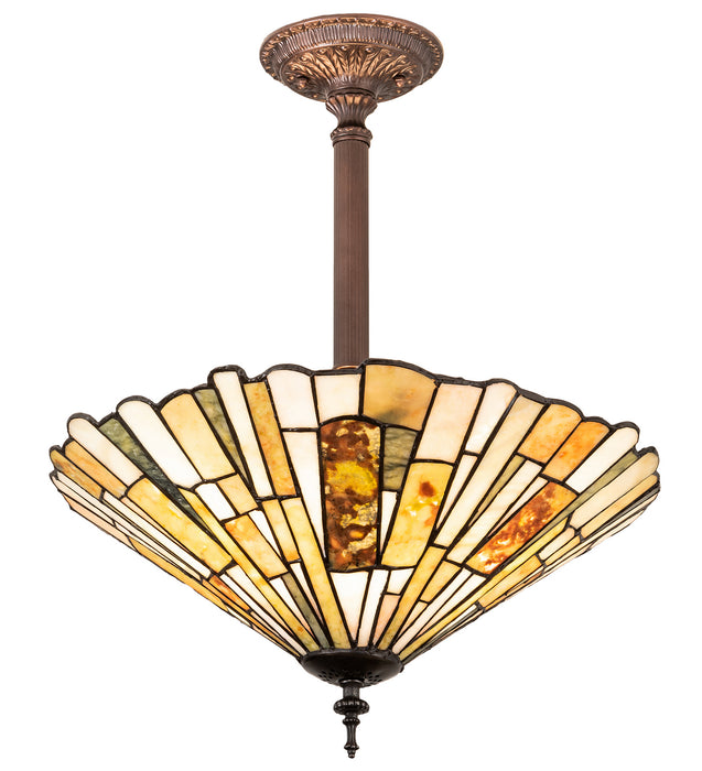 Meyda Tiffany 77801 Three Light Inverted Pendant, Mahogany Bronze