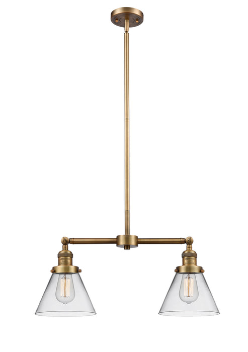 Innovations 209-BB-G42 Two Light Island Pendant, Brushed Brass