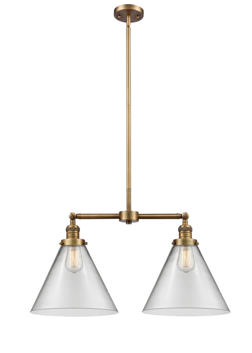 Innovations 209-BB-G42-L Two Light Island Pendant, Brushed Brass