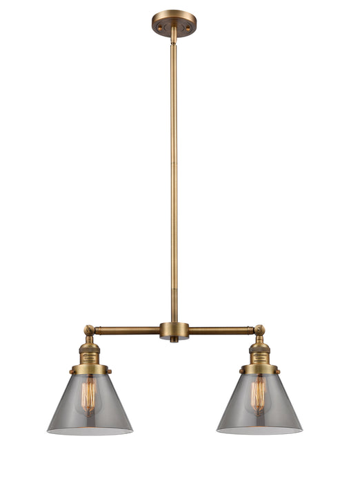 Innovations 209-BB-G43 Two Light Island Pendant, Brushed Brass
