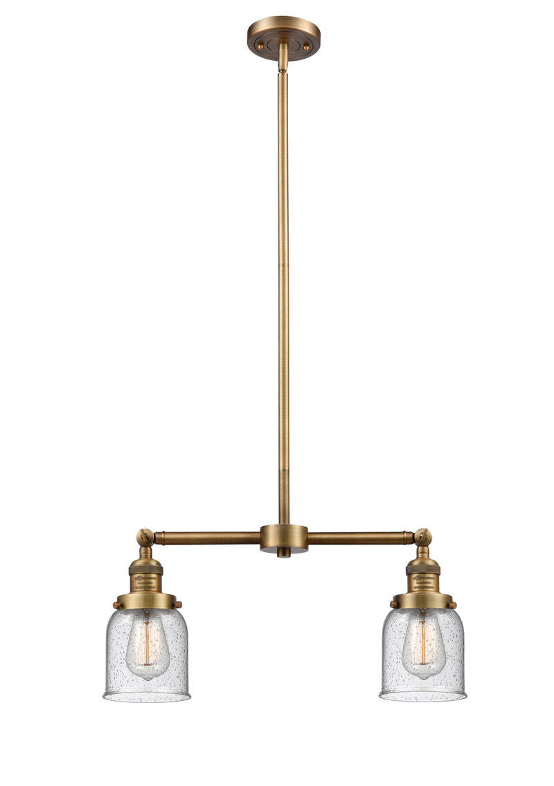 Innovations 209-BB-G54 Two Light Island Pendant, Brushed Brass