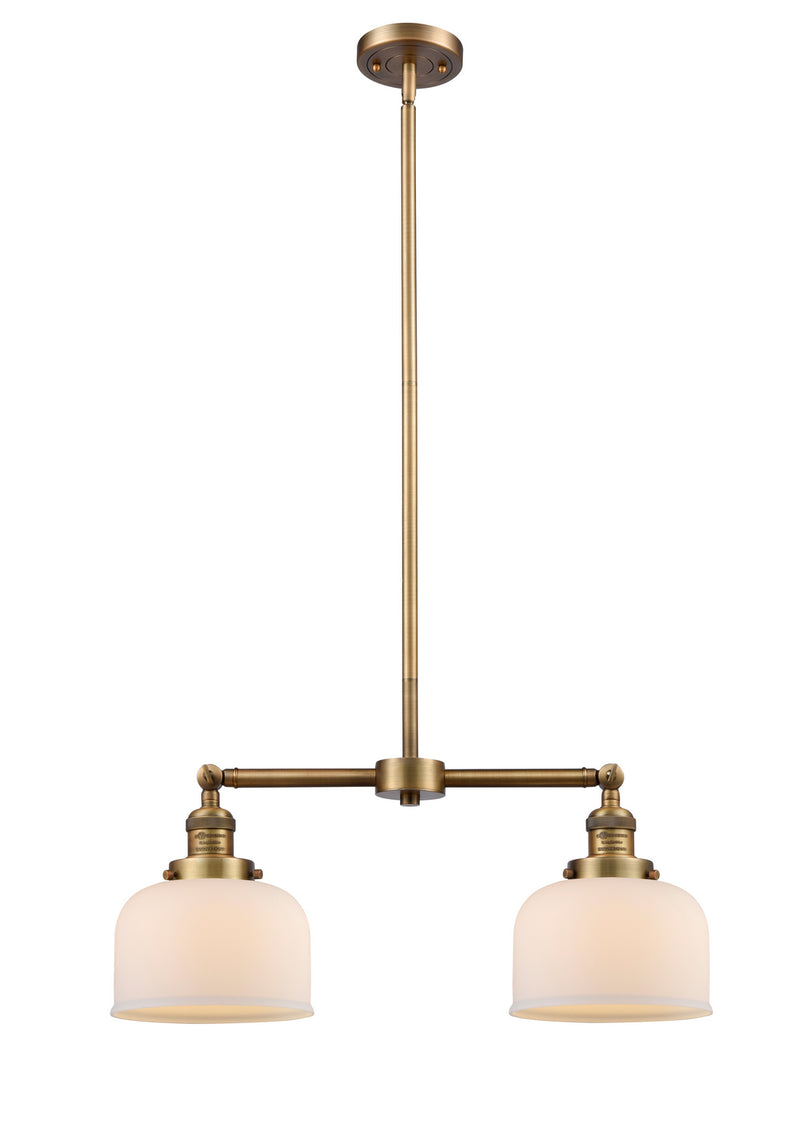 Innovations 209-BB-G71 Two Light Island Pendant, Brushed Brass