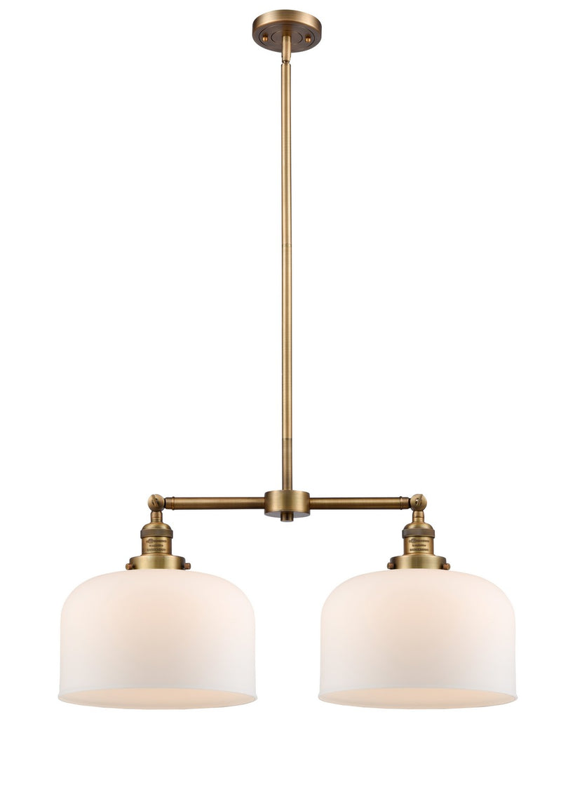 Innovations 209-BB-G71-L Two Light Island Pendant, Brushed Brass