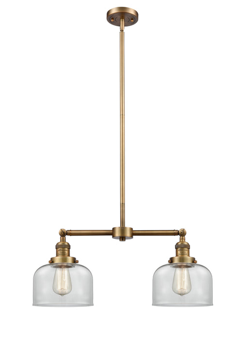 Innovations 209-BB-G72 Two Light Island Pendant, Brushed Brass