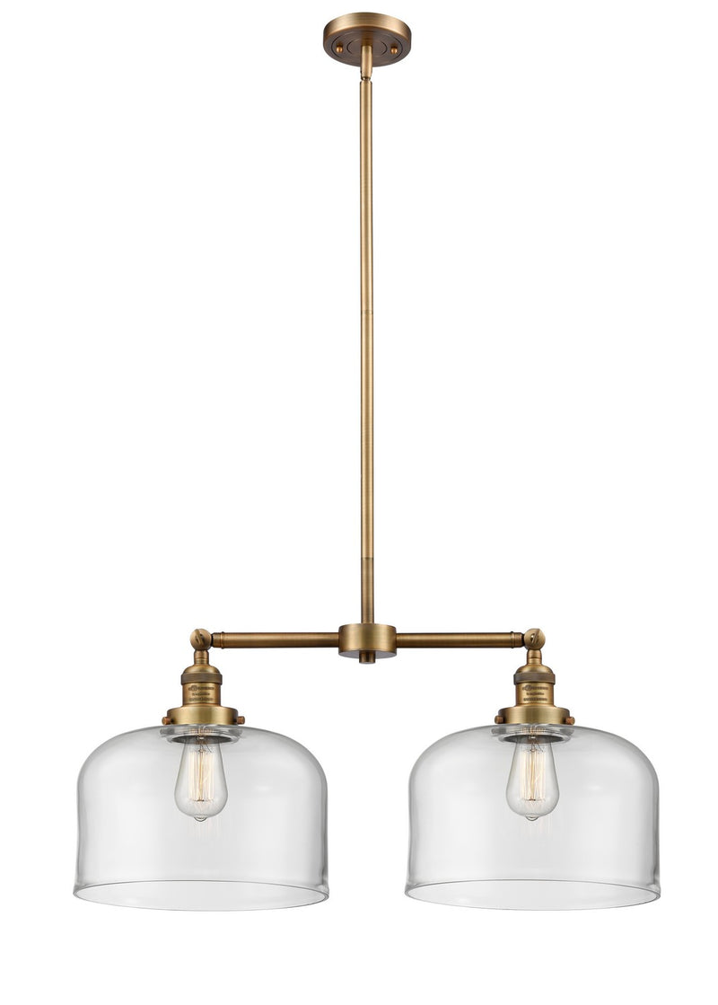 Innovations 209-BB-G72-L Two Light Island Pendant, Brushed Brass