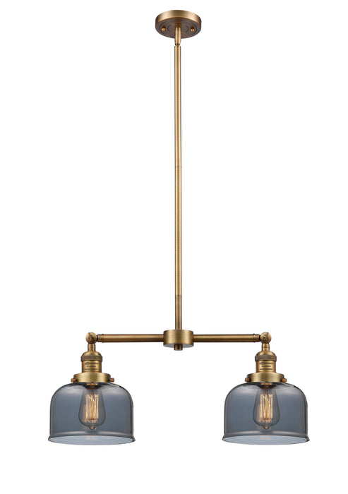 Innovations 209-BB-G73 Two Light Island Pendant, Brushed Brass