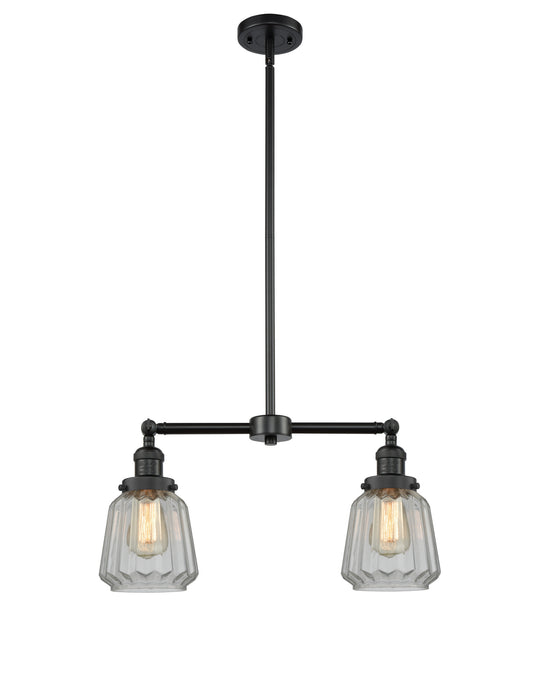 Innovations 209-BK-G142 Two Light Island Pendant, Matte Black