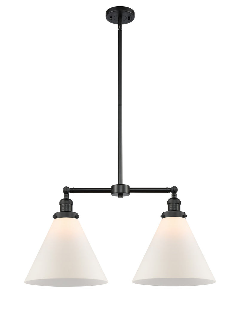 Innovations 209-BK-G41-L Two Light Island Pendant, Matte Black