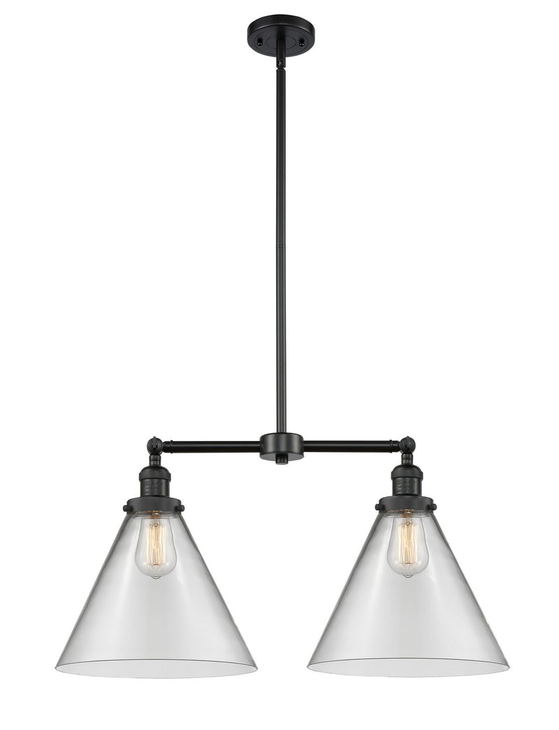 Innovations 209-BK-G42-L Two Light Island Pendant, Matte Black