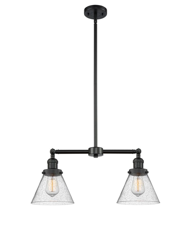 Innovations 209-BK-G44 Two Light Island Pendant, Matte Black