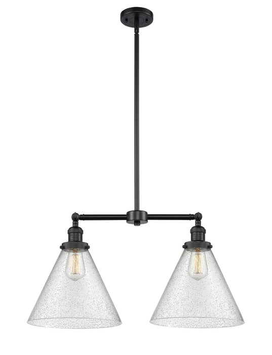 Innovations 209-BK-G44-L Two Light Island Pendant, Matte Black