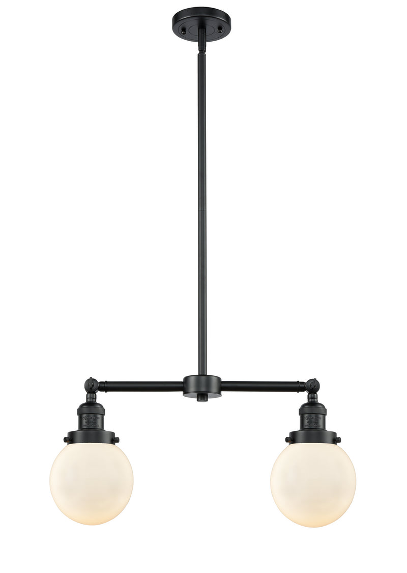 Innovations 209-OB-G201-6 Two Light Island Pendant, Oil Rubbed Bronze