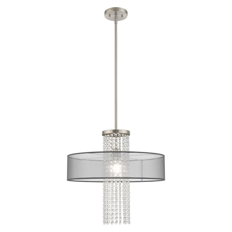 Livex Lighting 43204-91 One Light Pendant, Brushed Nickel