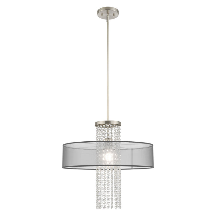 Livex Lighting 43204-91 One Light Pendant, Brushed Nickel