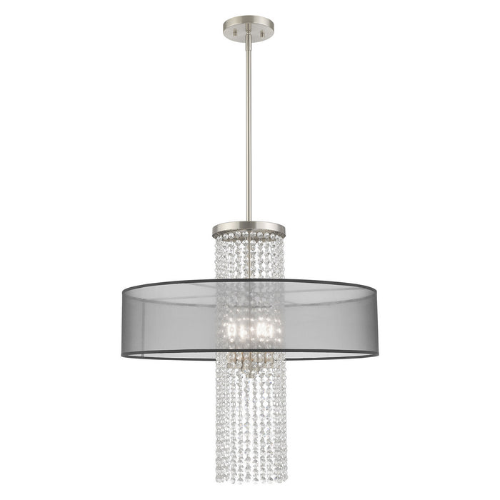 Livex Lighting 43205-91 Four Light Pendant, Brushed Nickel