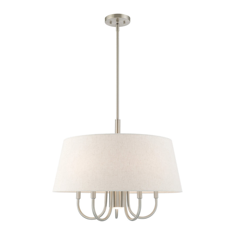 Livex Lighting 50805-91 Six Light Chandelier, Brushed Nickel
