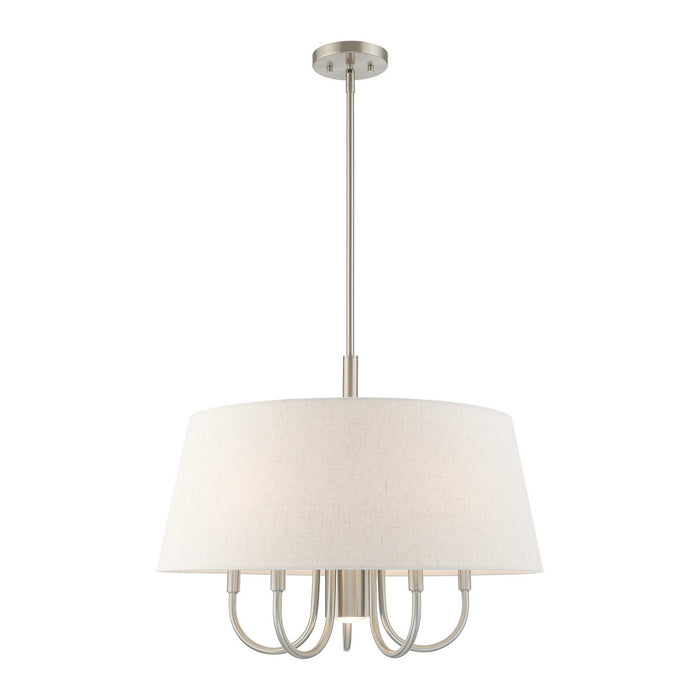 Livex Lighting 50805-91 Six Light Chandelier, Brushed Nickel