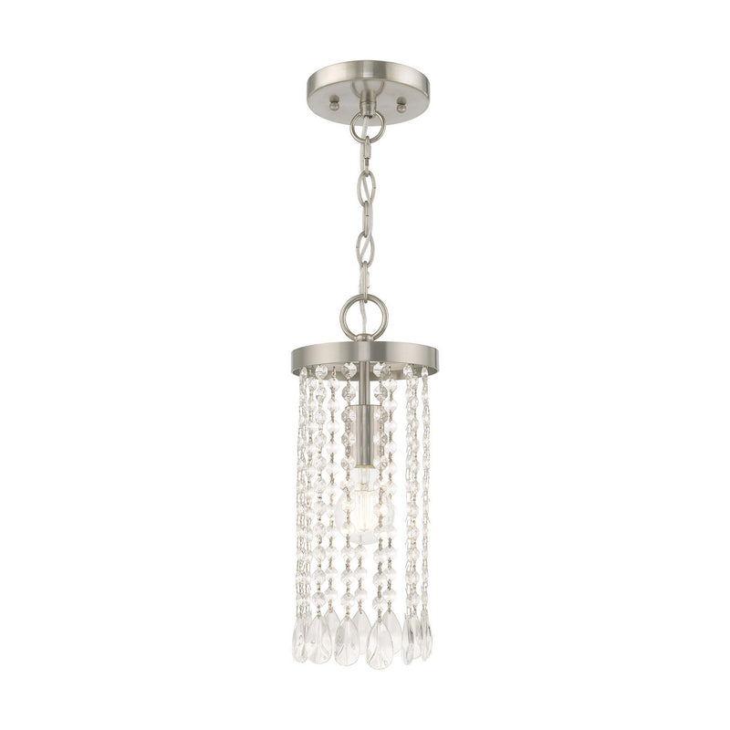 Livex Lighting 51062-91 One Light Mini Pendant, Brushed Nickel