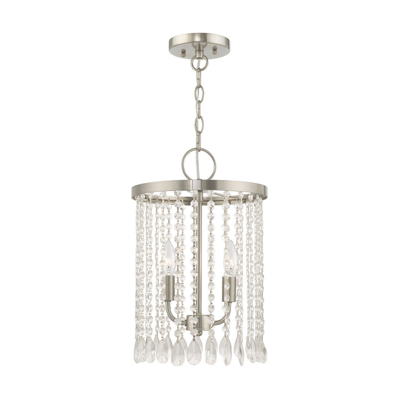 Livex Lighting 51063-91 Two Light Mini Pendant, Brushed Nickel