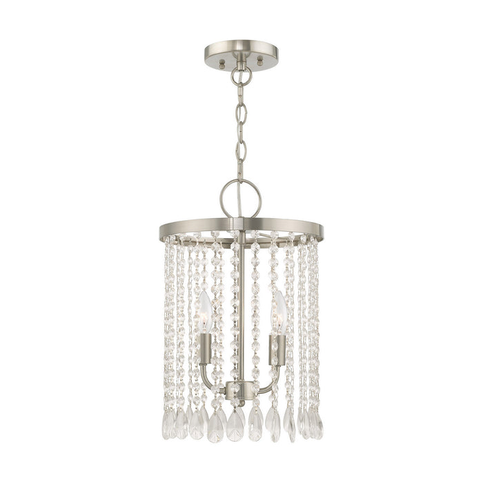 Livex Lighting 51063-91 Two Light Mini Pendant, Brushed Nickel