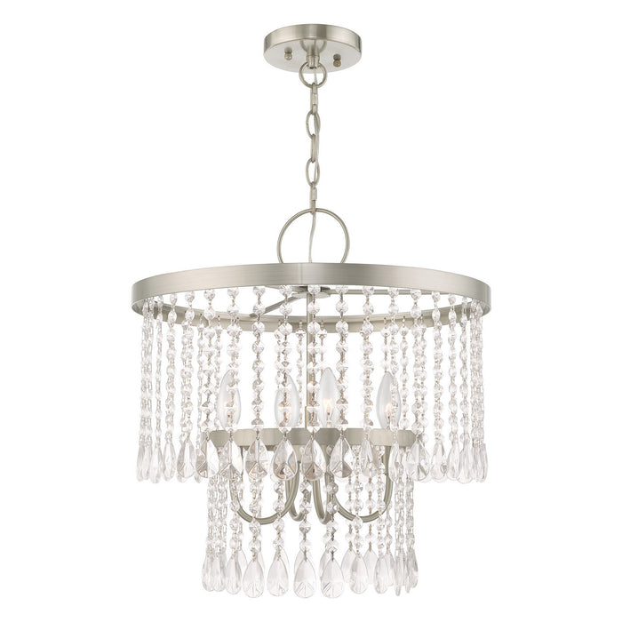 Livex Lighting 51064-91 Four Light Pendant, Brushed Nickel
