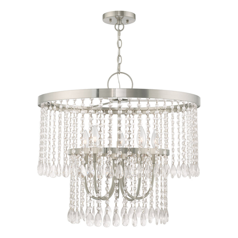 Livex Lighting 51065-91 Five Light Pendant, Brushed Nickel