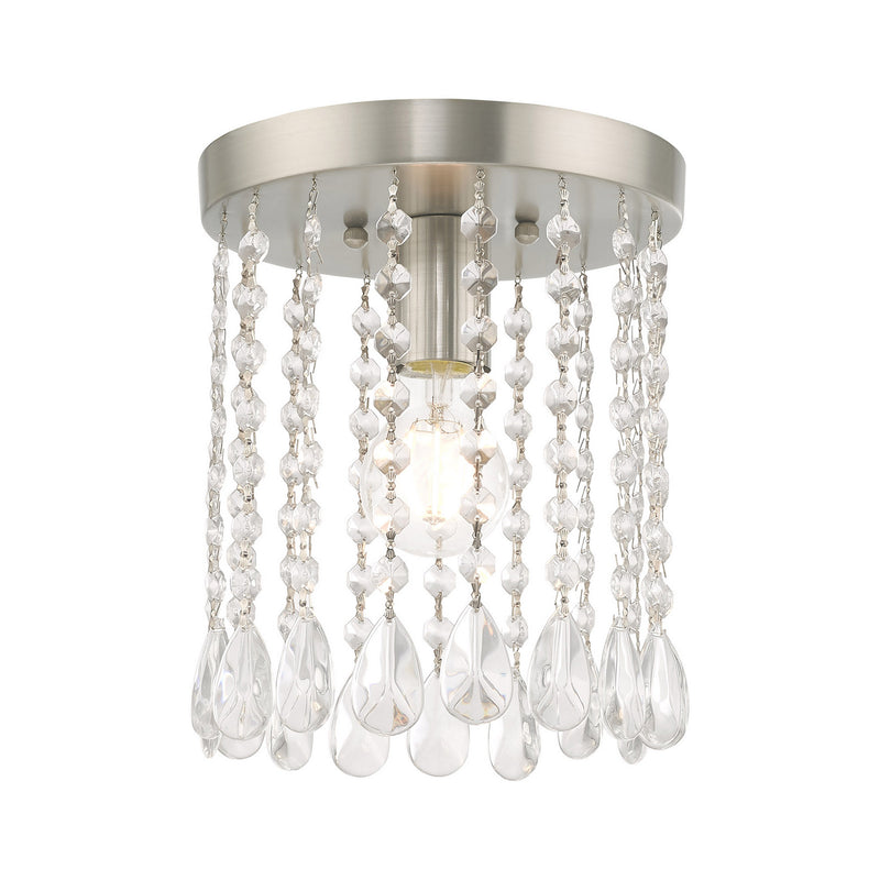 Livex Lighting 51066-91 One Light Ceiling Mount, Brushed Nickel