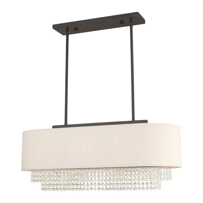 Livex Lighting 51123-92 Three Light Linear Chandelier, English Bronze