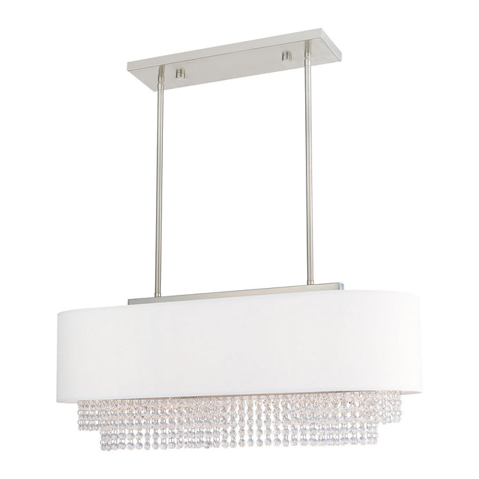 Livex Lighting 51124-91 Three Light Linear Chandelier, Brushed Nickel
