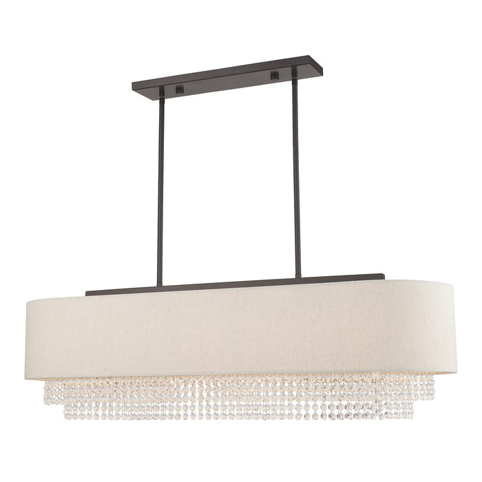 Livex Lighting 51125-92 Five Light Linear Chandelier, English Bronze