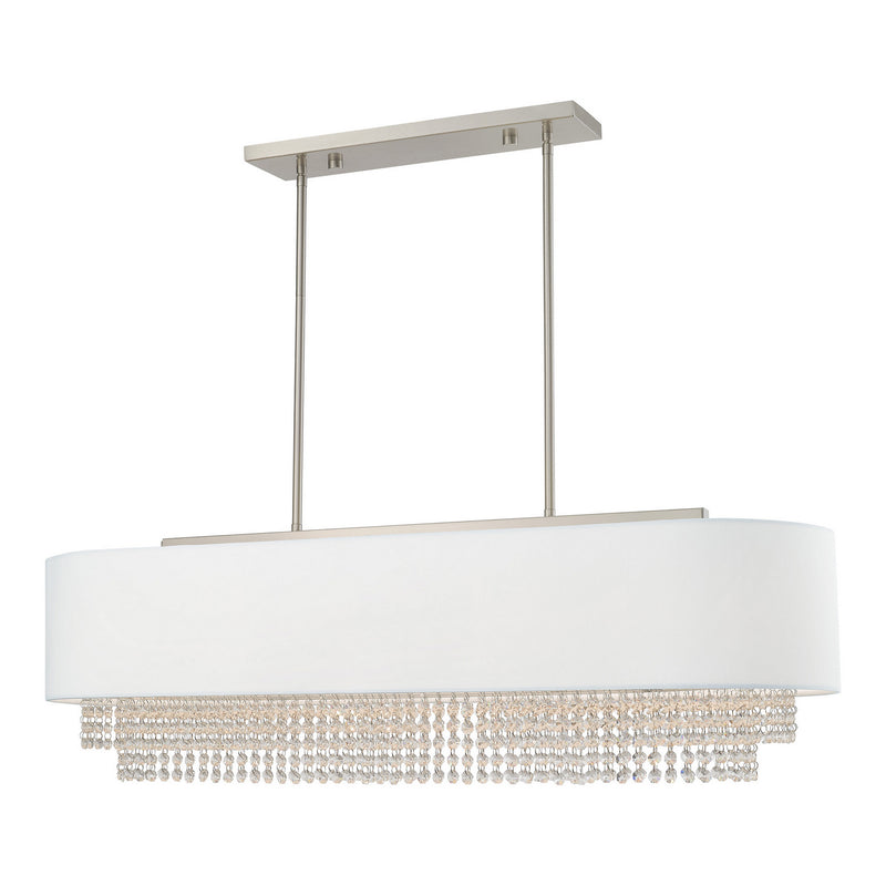 Livex Lighting 51126-91 Five Light Linear Chandelier, Brushed Nickel