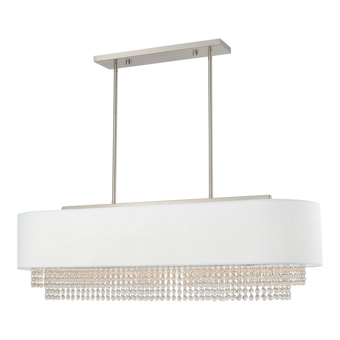 Livex Lighting 51126-91 Five Light Linear Chandelier, Brushed Nickel