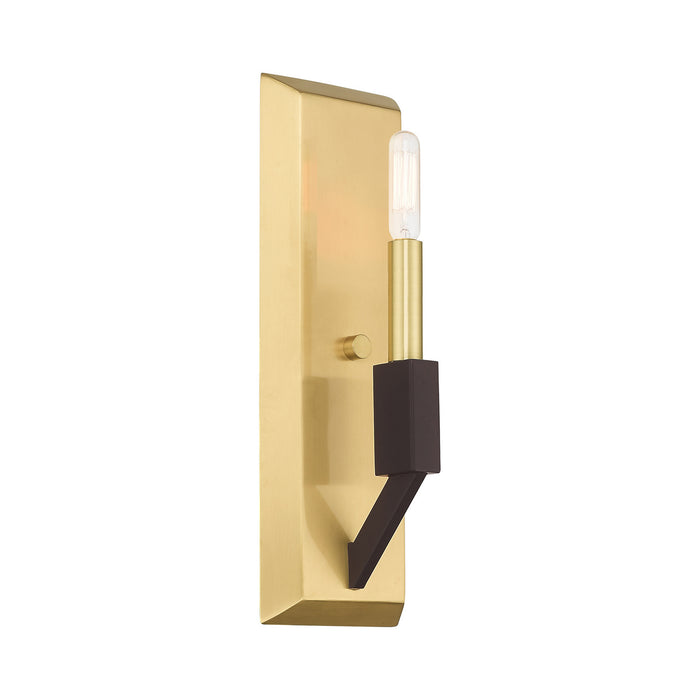 Livex Lighting 51161-12 One Light Wall Sconce, Satin Brass & Bronze