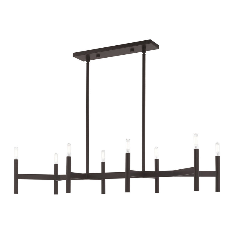 Livex Lighting 51178-07 Eight Light Linear Chandelier, Bronze