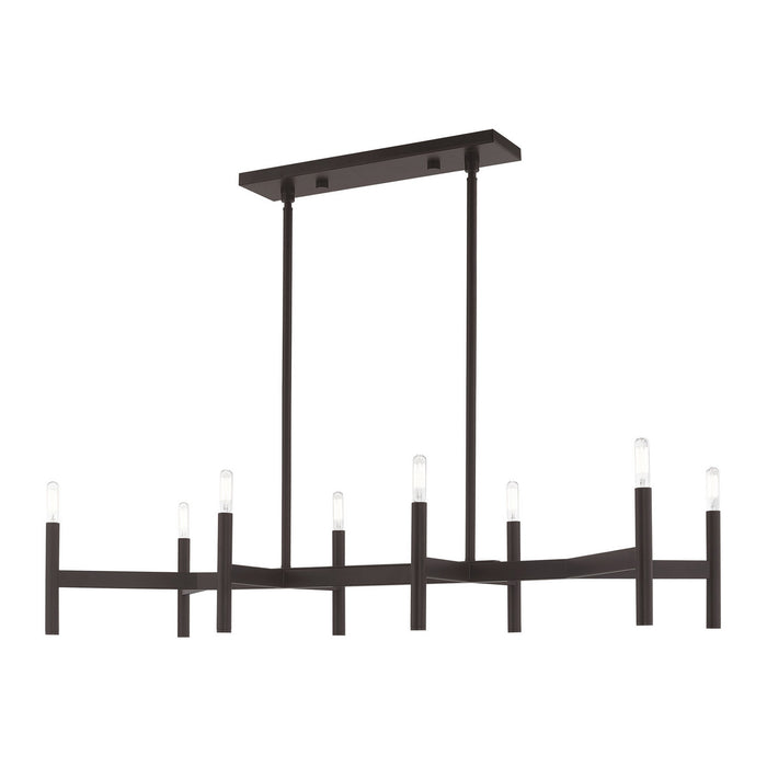 Livex Lighting 51178-07 Eight Light Linear Chandelier, Bronze