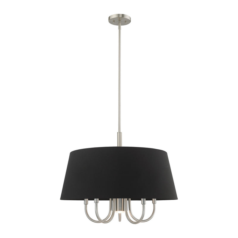Livex Lighting 51356-91 Six Light Chandelier, Brushed Nickel