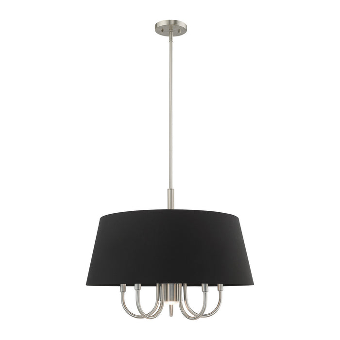 Livex Lighting 51356-91 Six Light Chandelier, Brushed Nickel