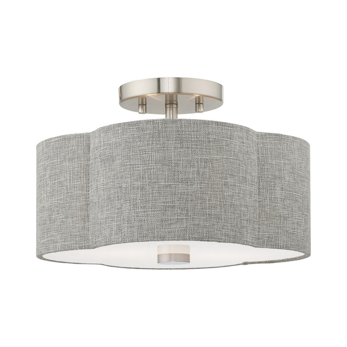 Livex Lighting 51362-91 Two Light Ceiling Mount, Brushed Nickel