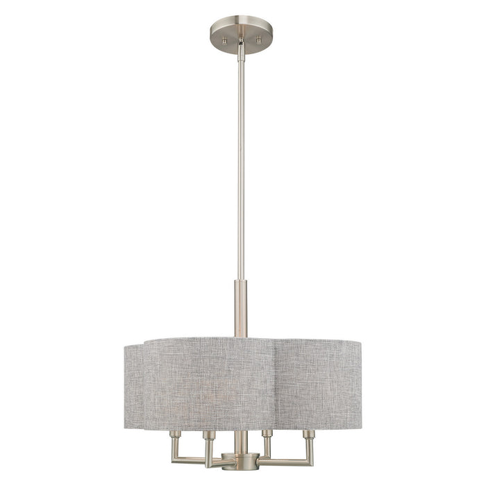 Livex Lighting 51364-91 Four Light Pendant, Brushed Nickel