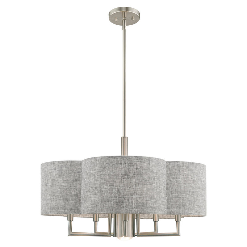 Livex Lighting 51365-91 Six Light Chandelier, Brushed Nickel