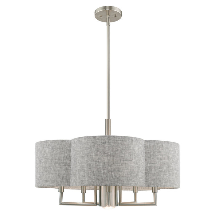Livex Lighting 51365-91 Six Light Chandelier, Brushed Nickel