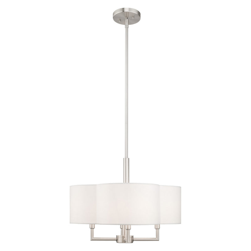 Livex Lighting 51924-91 Four Light Pendant, Brushed Nickel