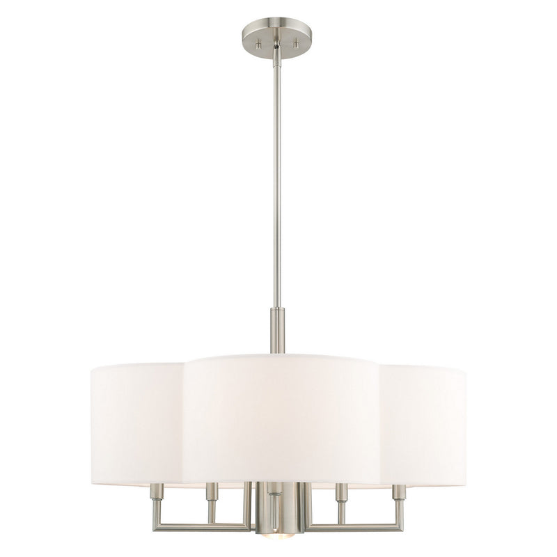Livex Lighting 51925-91 Six Light Chandelier, Brushed Nickel