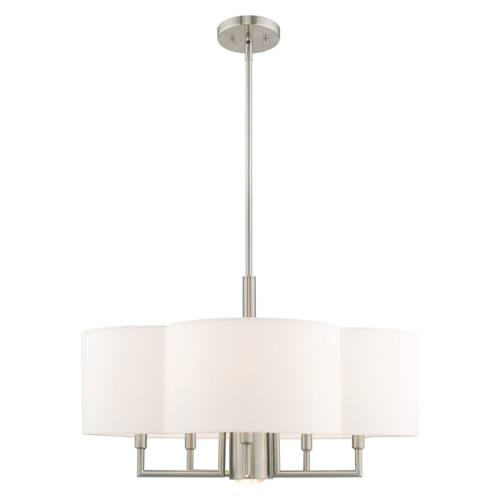 Livex Lighting 51925-91 Six Light Chandelier, Brushed Nickel