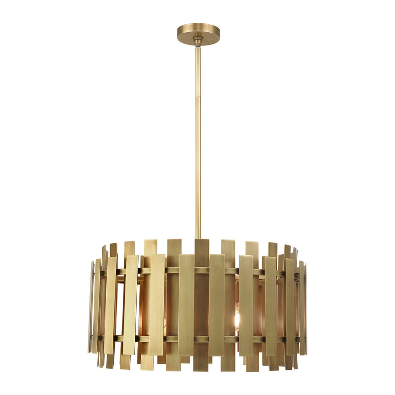 Livex Lighting 52049-08 Six Light Chandelier, Natural Brass
