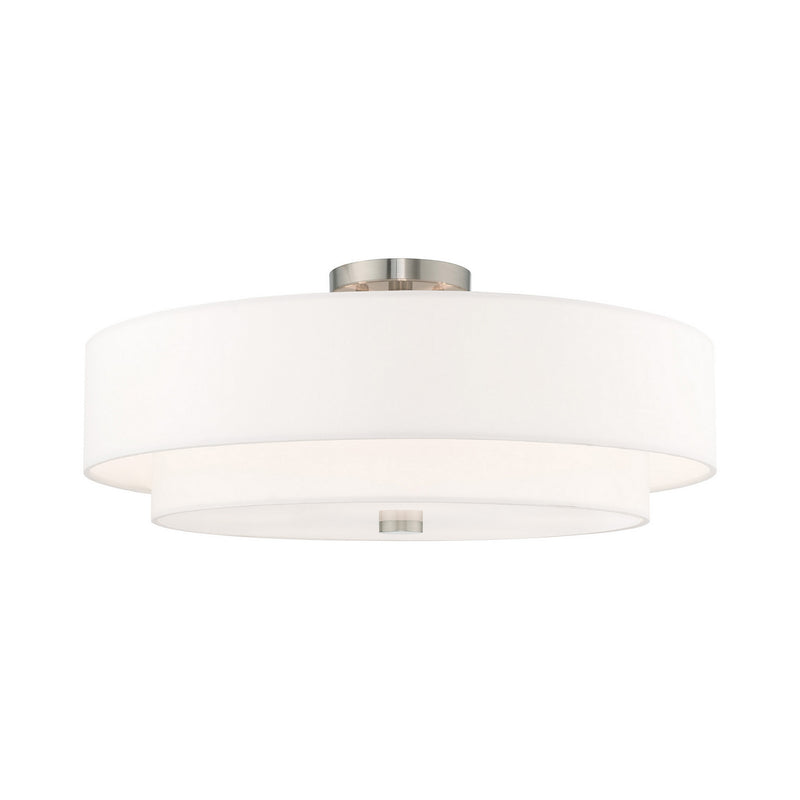 Livex Lighting 52140-91 Five Light Ceiling Mount, Brushed Nickel