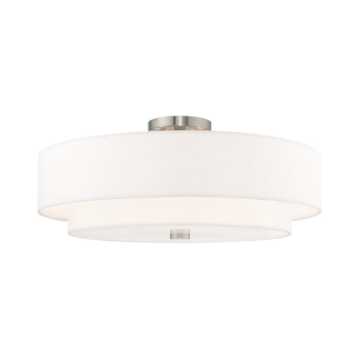 Livex Lighting 52140-91 Five Light Ceiling Mount, Brushed Nickel