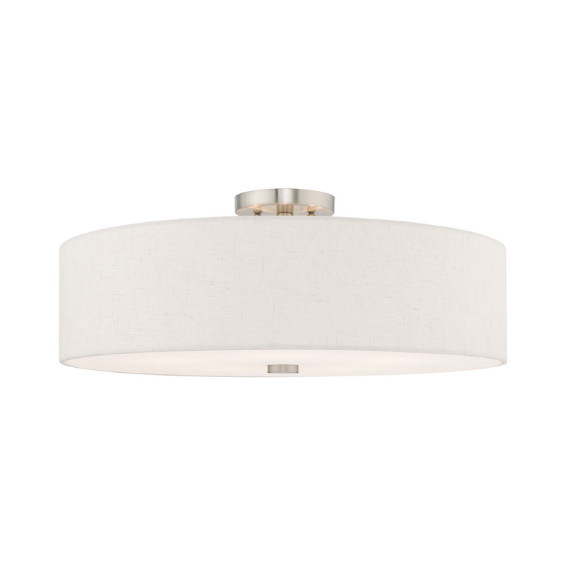 Livex Lighting 52141-91 Five Light Ceiling Mount, Brushed Nickel